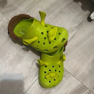 CROCS Kids Lime Green Dino Slippers